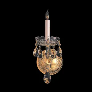 1 Light Polished Brass Crystal Sconce Draped In Clear Swarovski Strass Crystal - C193-1101-PB-CL-S