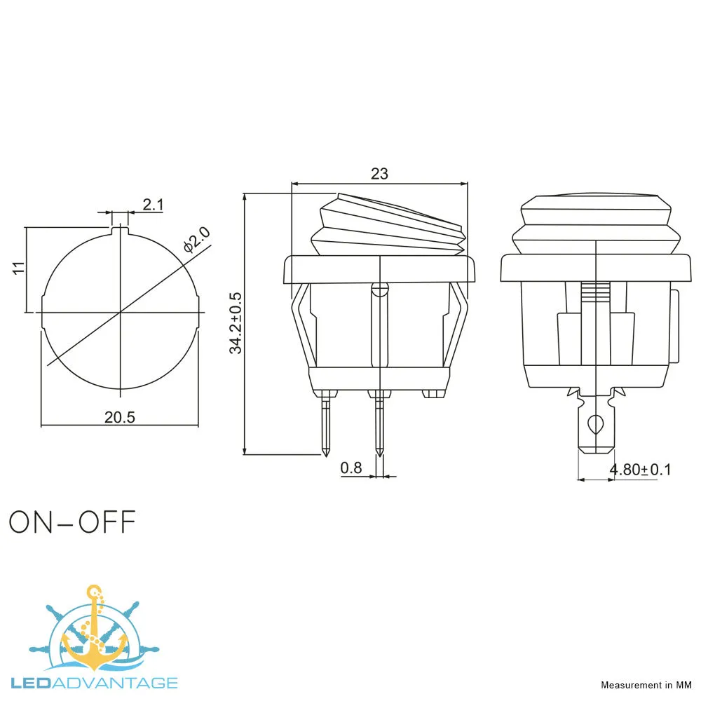 12v Black Rubber Seal Waterproof On/Off Rocker Switches (Available in 1/5/10/50)