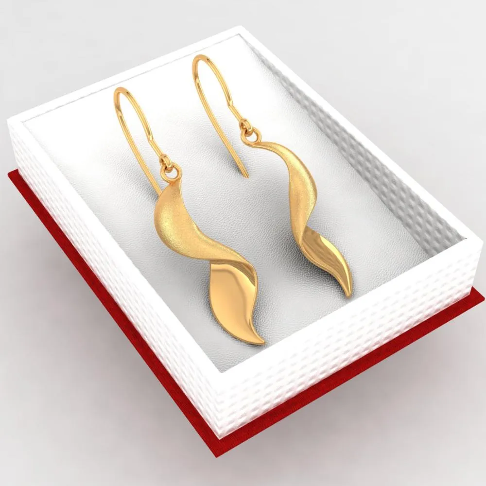 18k Simple Spiral-patterned Gold Earrings