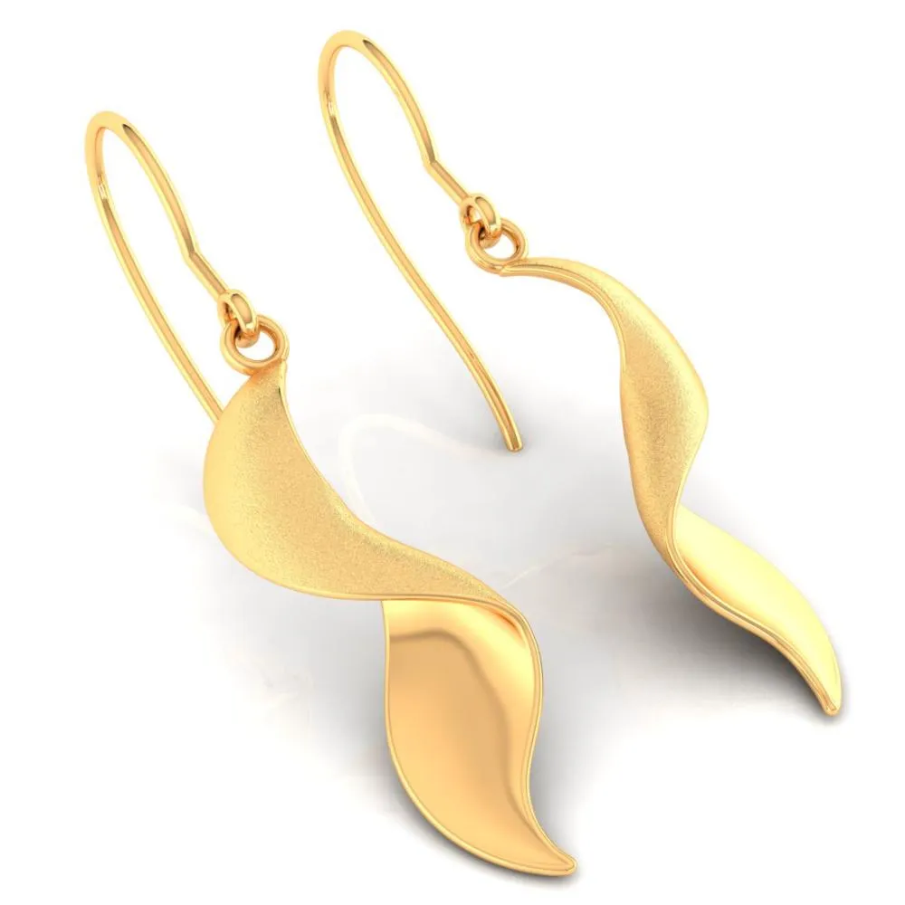 18k Simple Spiral-patterned Gold Earrings