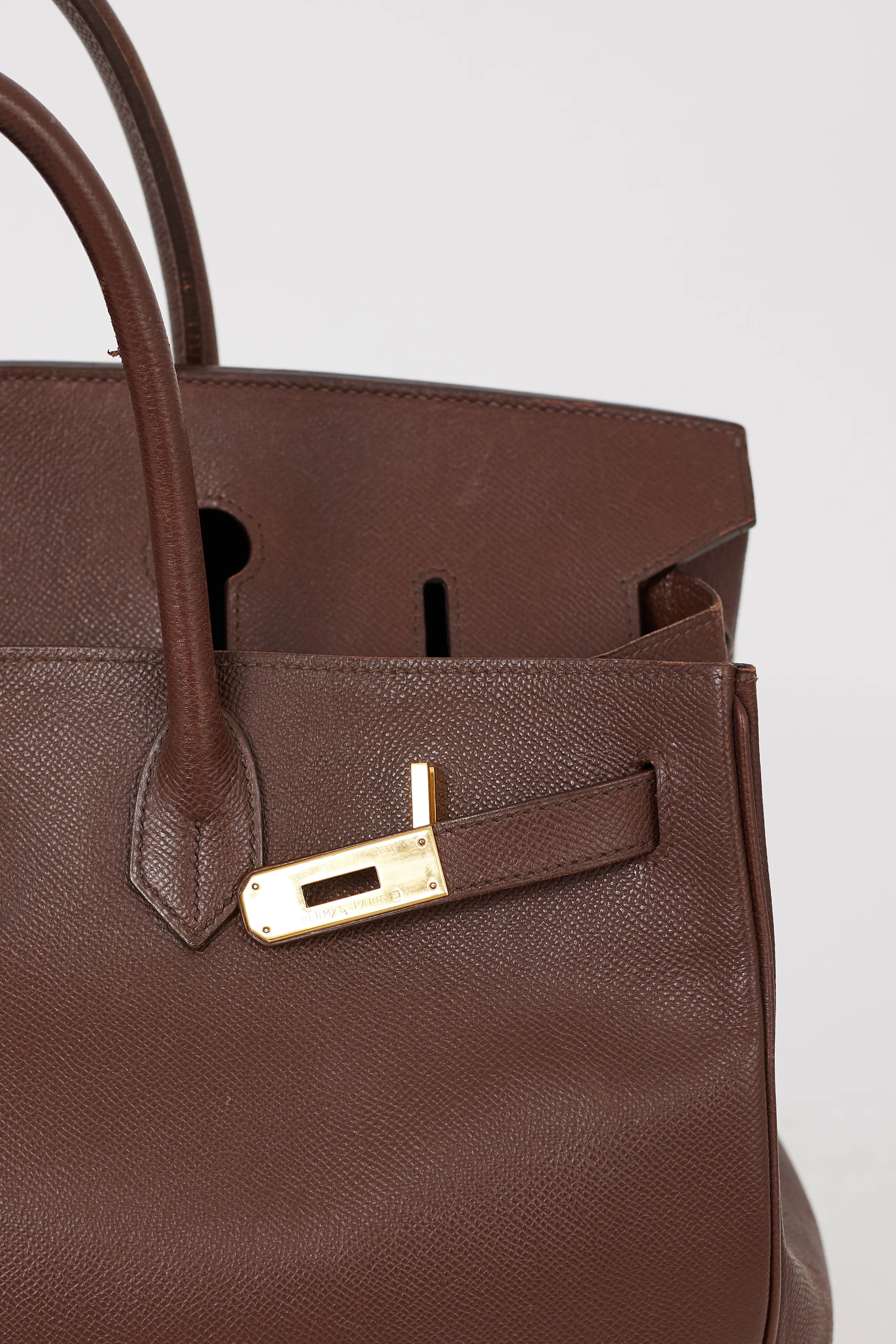 1999 Havane Evergrain Leather & Gold Birkin 40 Bag