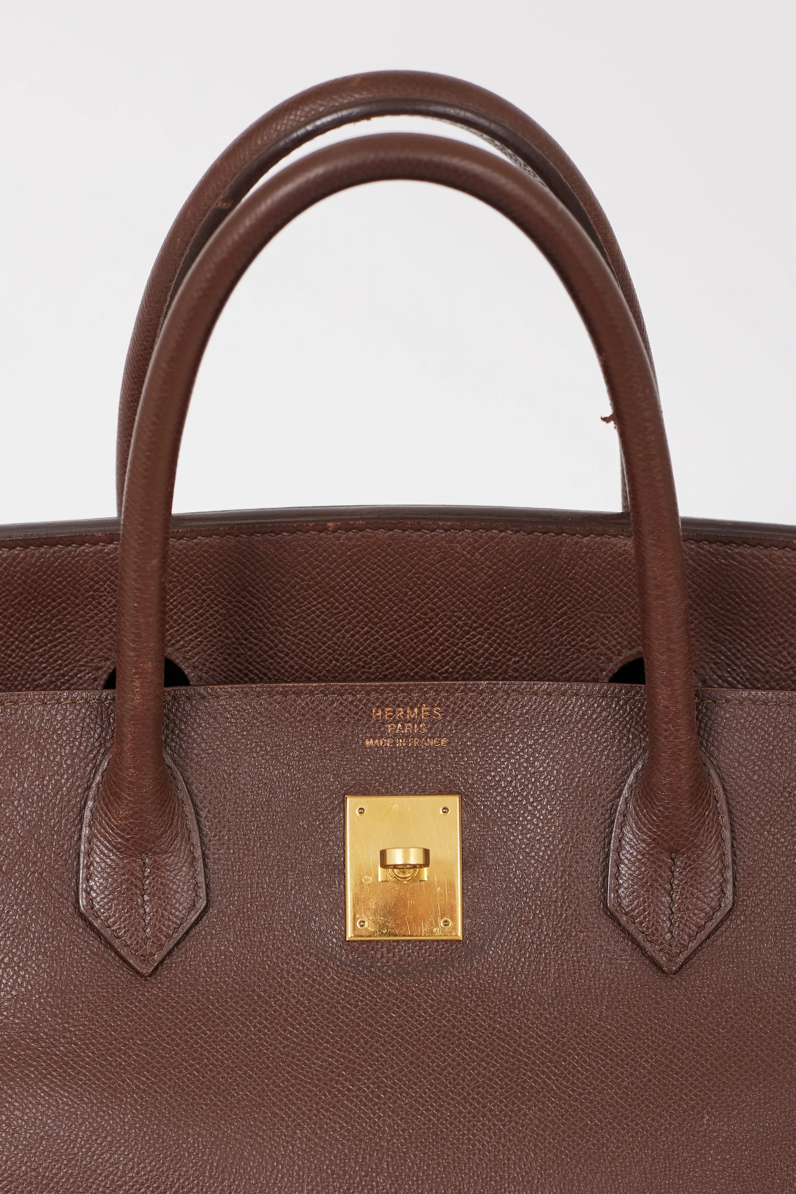 1999 Havane Evergrain Leather & Gold Birkin 40 Bag