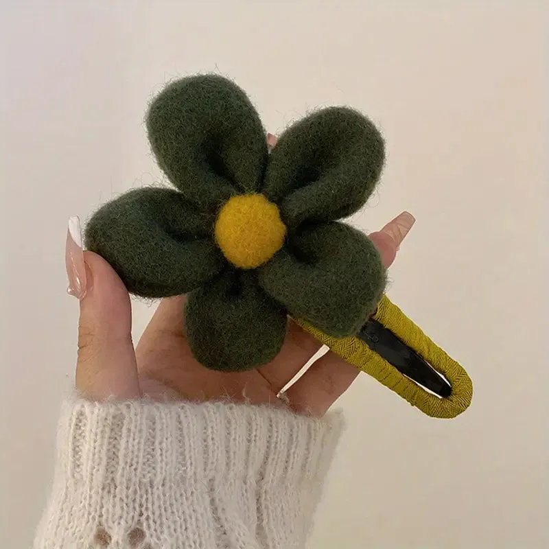 2-Pack: Gorgeous Plush Flower Hairpin