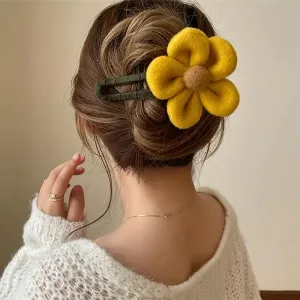 2-Pack: Gorgeous Plush Flower Hairpin