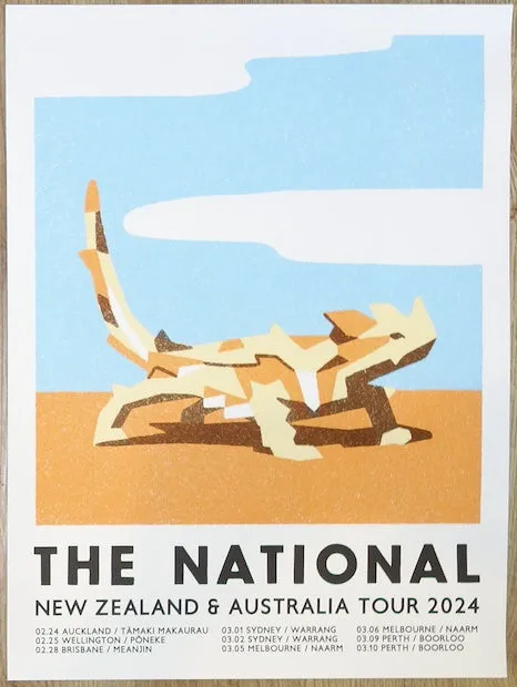 2024 The National - New Zealand/Australia Concert Poster by Mark Chester Harding