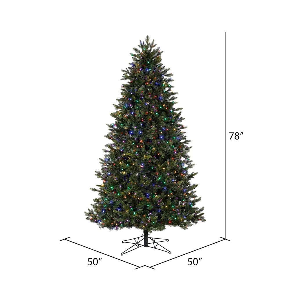 6.5' x 50" Boston Fraser Fir Artificial Christmas Tree Colored Dura-Lit LED