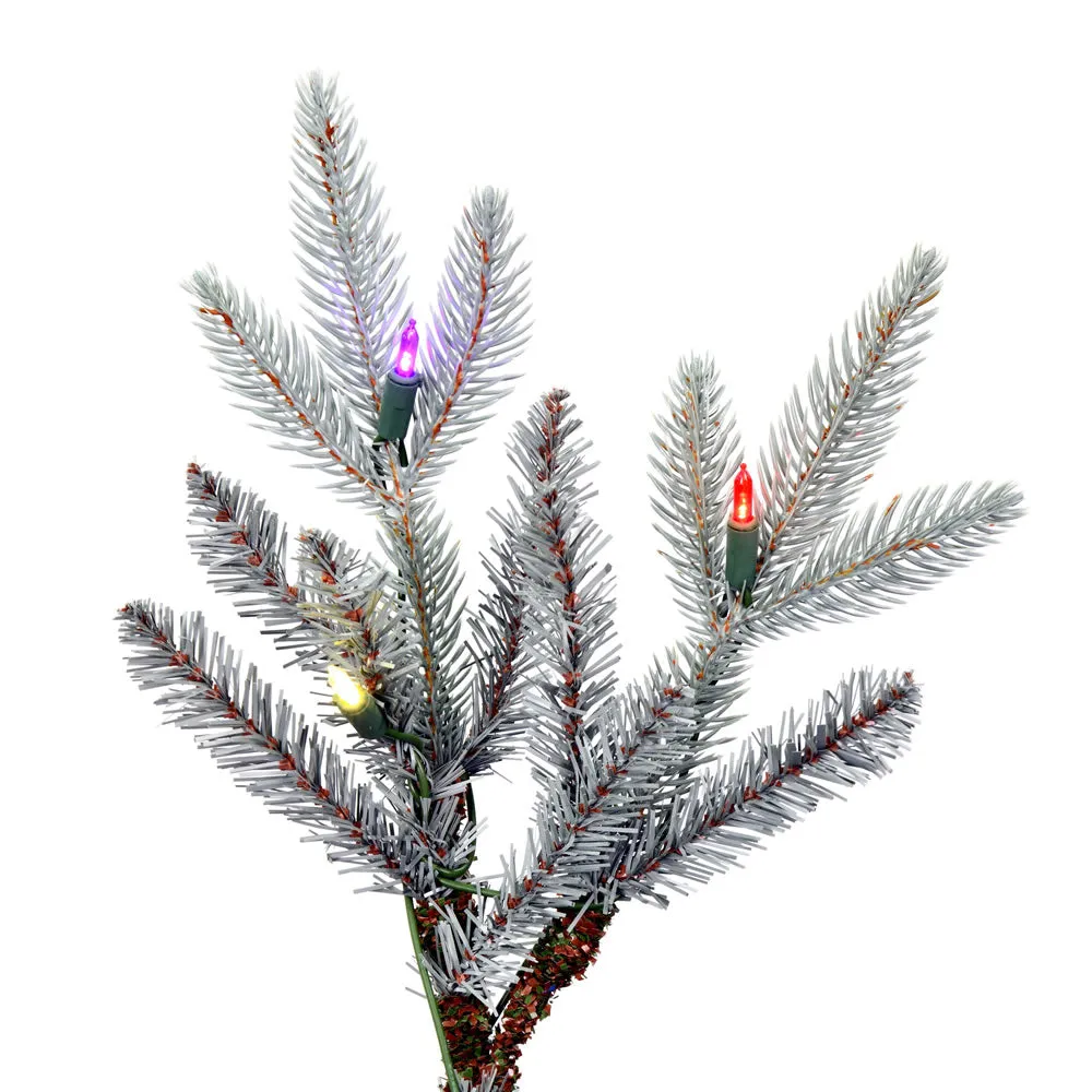 6.5' x 51" Douglas Blue Fir Artificial Christmas Tree Multi-colored Dura-Lit LED