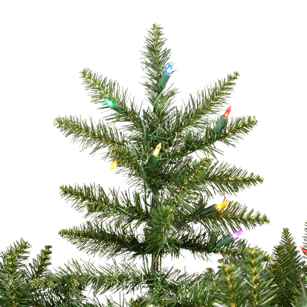 7.5' Camdon Fir Slim Artificial Christmas Tree Multi-colored Dura-lit LED