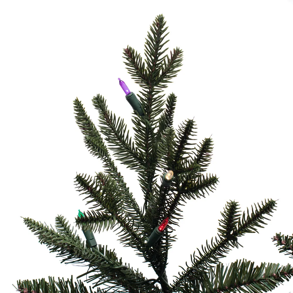 7.5' x 48" Kamas Fraser Fir Artificial Christmas Tree Multi-colored Dura-Lit LED