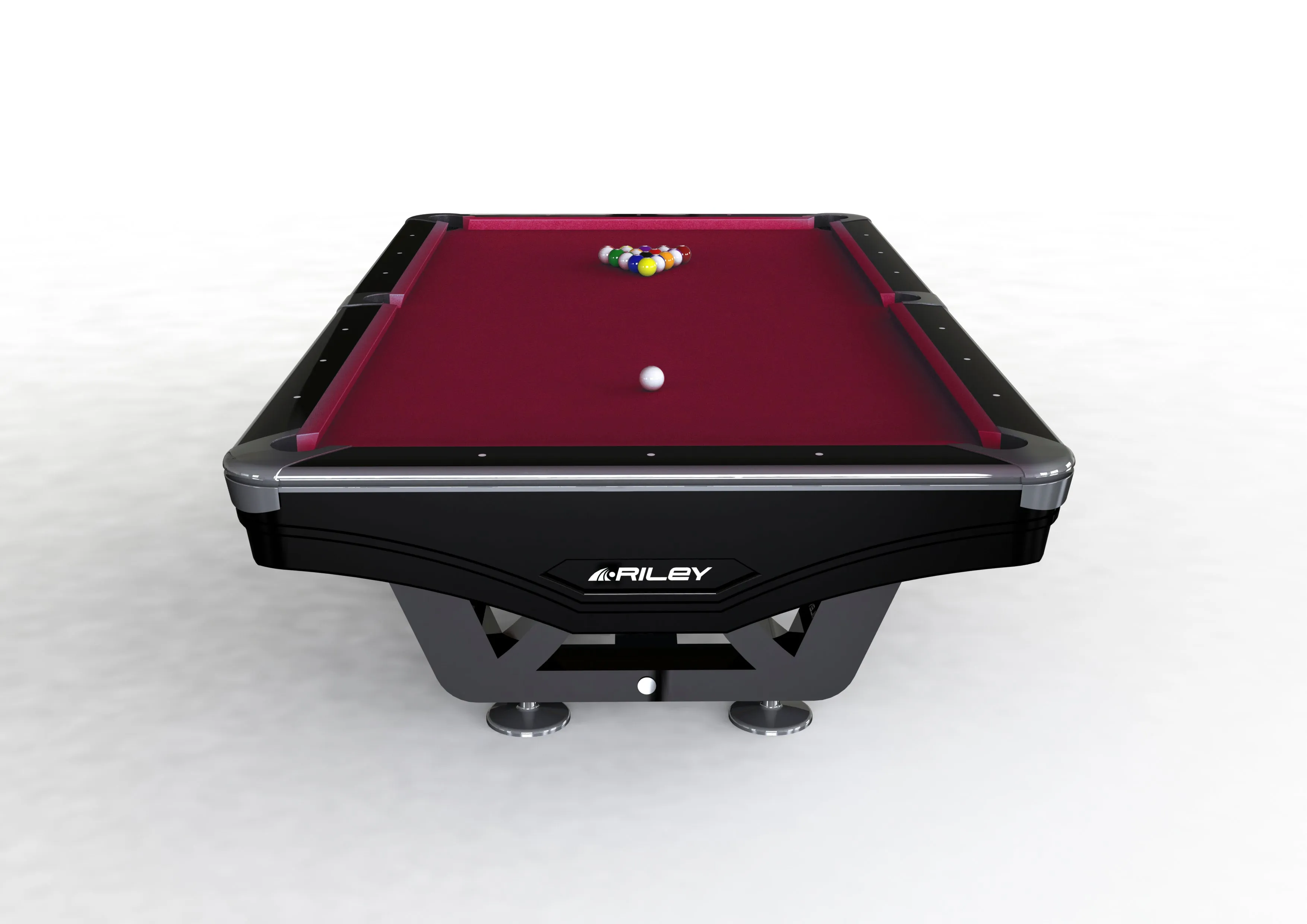 8ft Riley Ray Tournament American Pool Table – Black/Burgundy