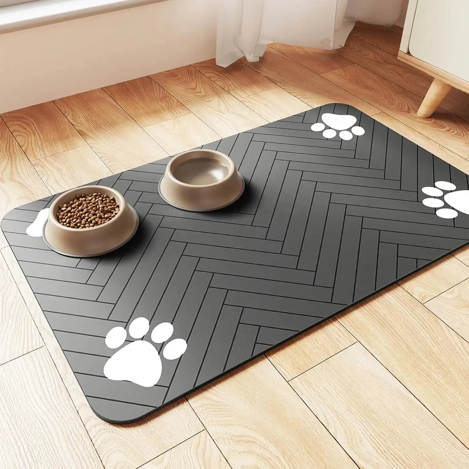 Absorbent Pet Feeding Mat – Quick-Dry Placemat for Food and Water Bowls