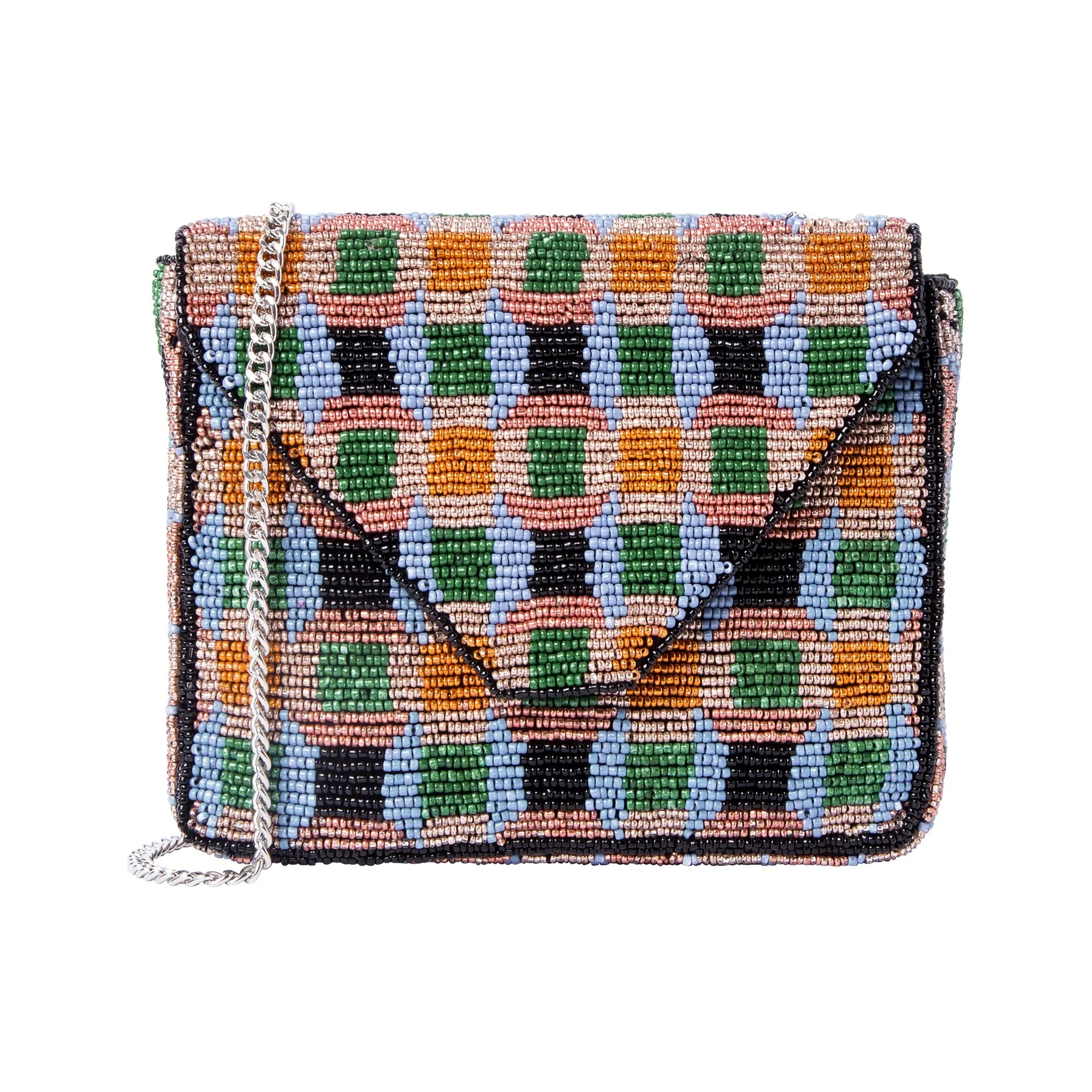 Accessorize London Women's Multi
Geo Beaded Chain Bag