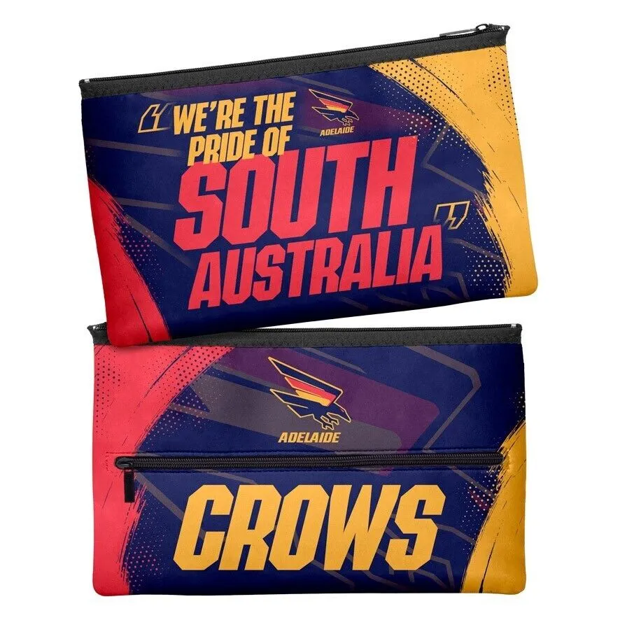 AFL Large Pencil Case - Adelaide Crows - Neoprene - 33cm x 21cm