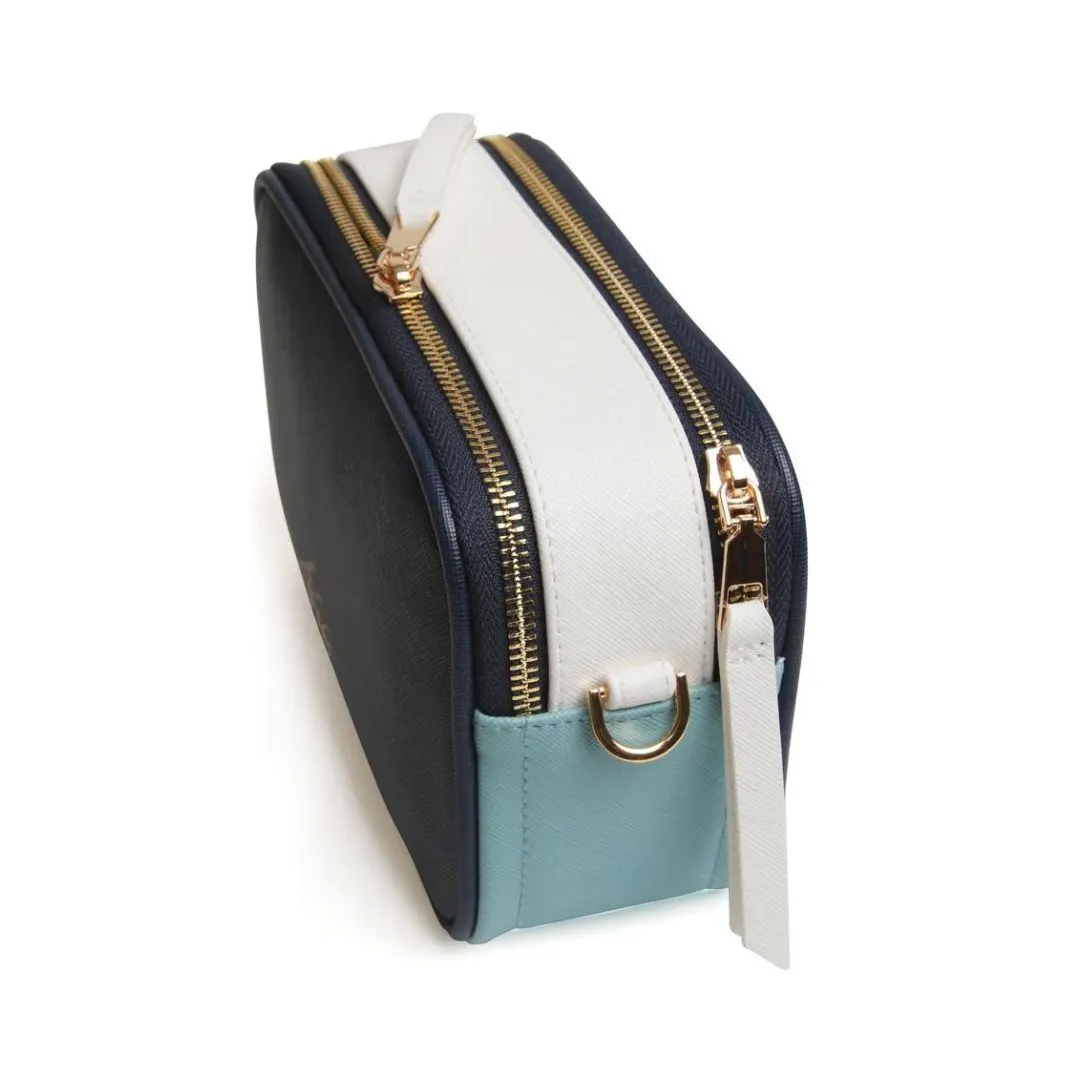 Alice Wheeler Pimlico Honeycomb Tricolour Cross Body Bag - Navy