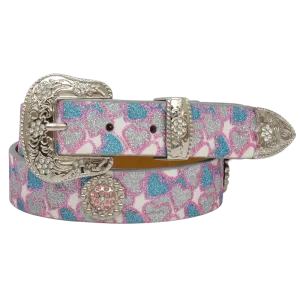 Angel Ranch Children's Glitter Heart Multi-Colored Belt DA6219