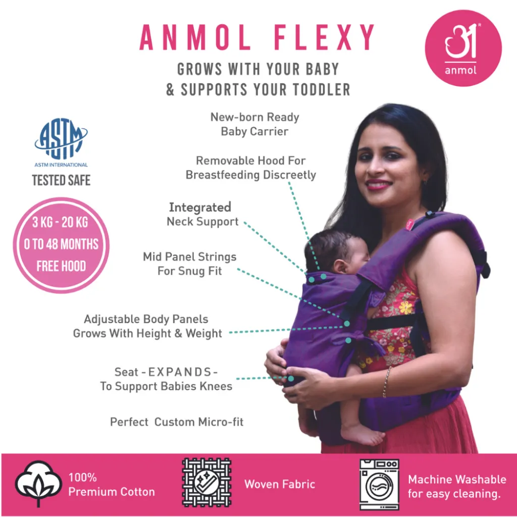 Anmol Baby Ergonomic Baby Carrier- Flexy