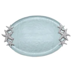 Aqua Starfish Handled Serving Tray