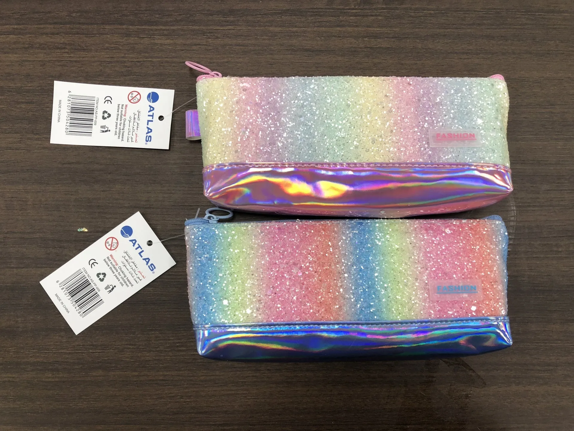 Atlas Pencil Case Rainbow Blue-Pink