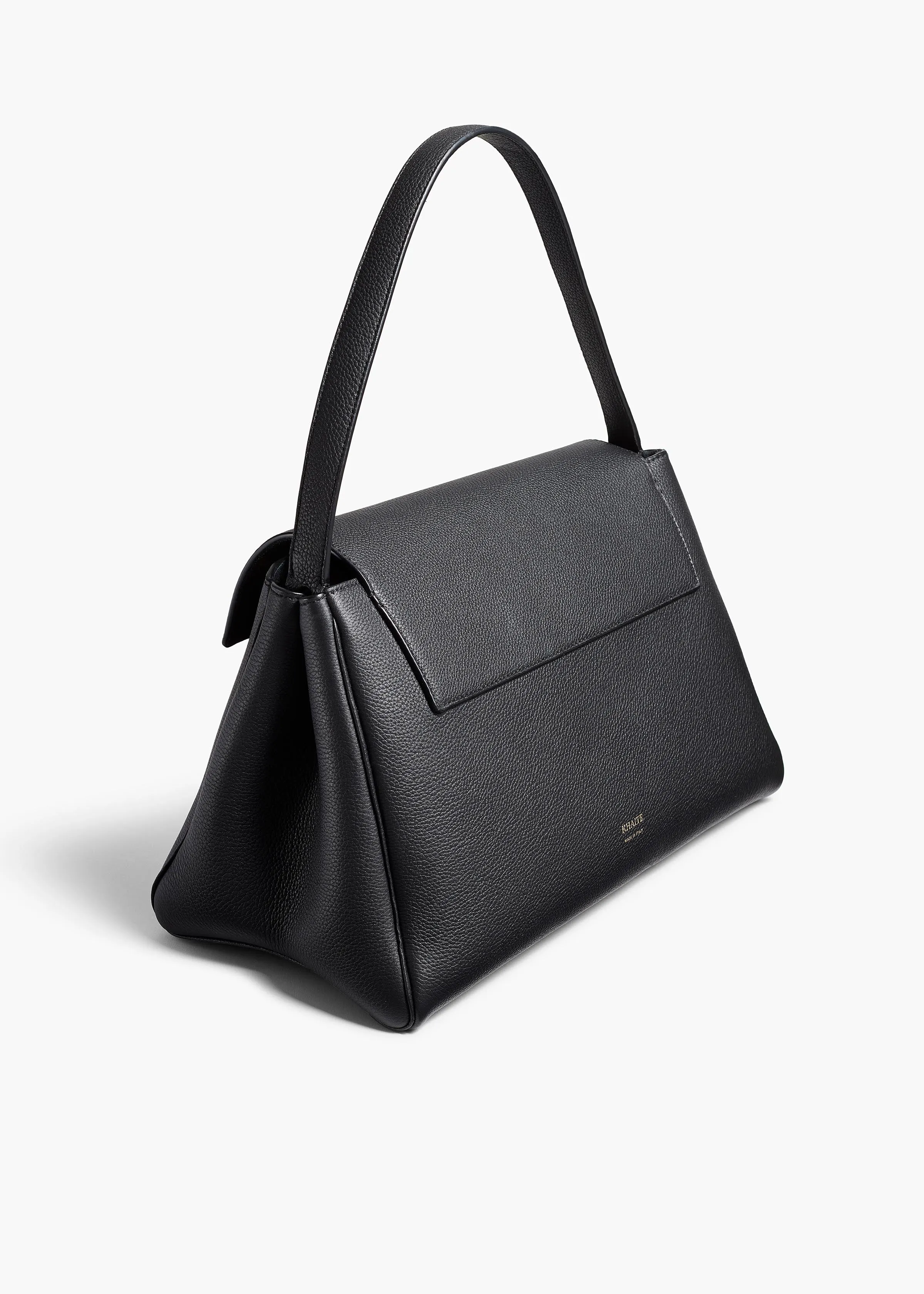 Audrey Top Handle Bag in Black Pebbled Leather