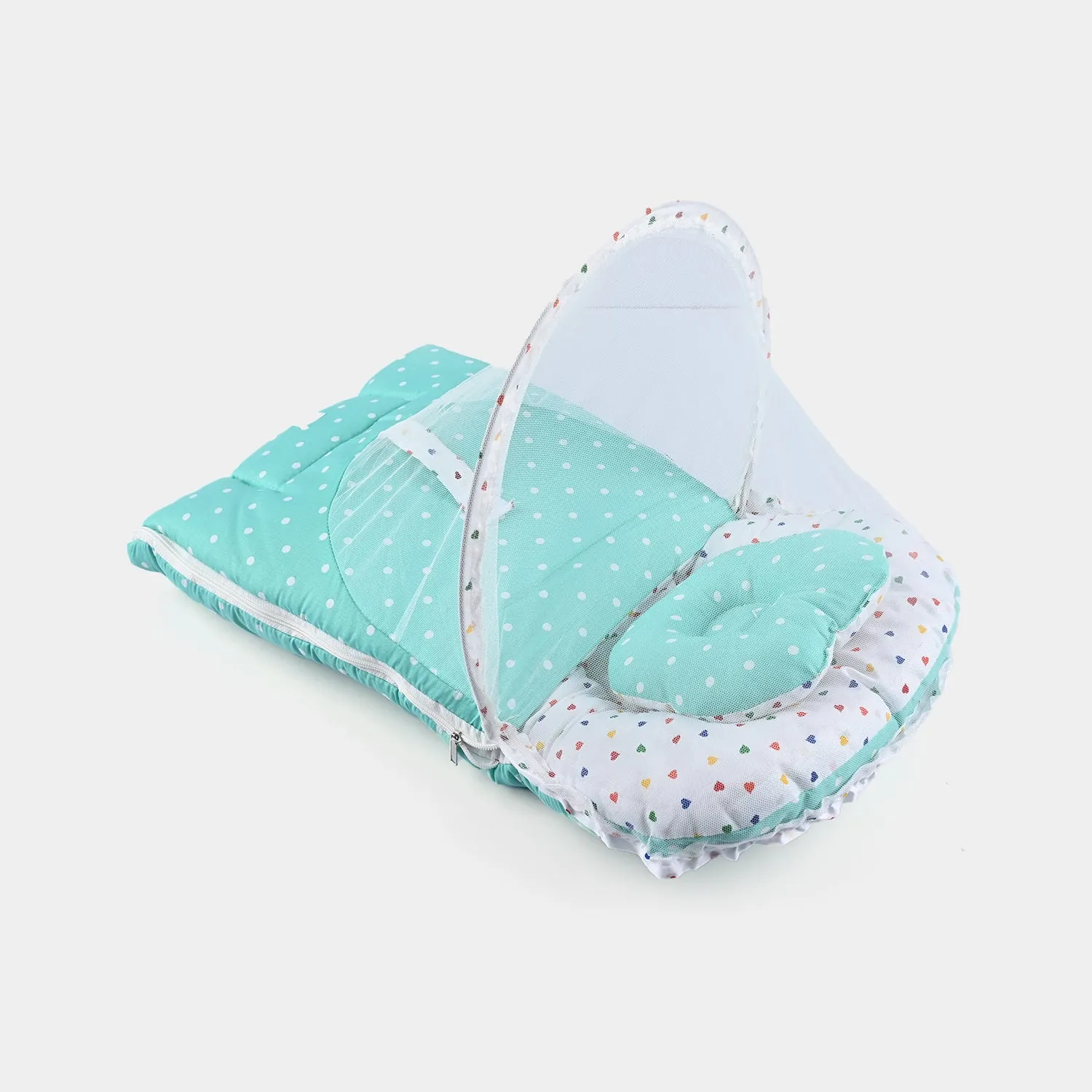 Baby Carry Nest With Net Polka Dot | Green