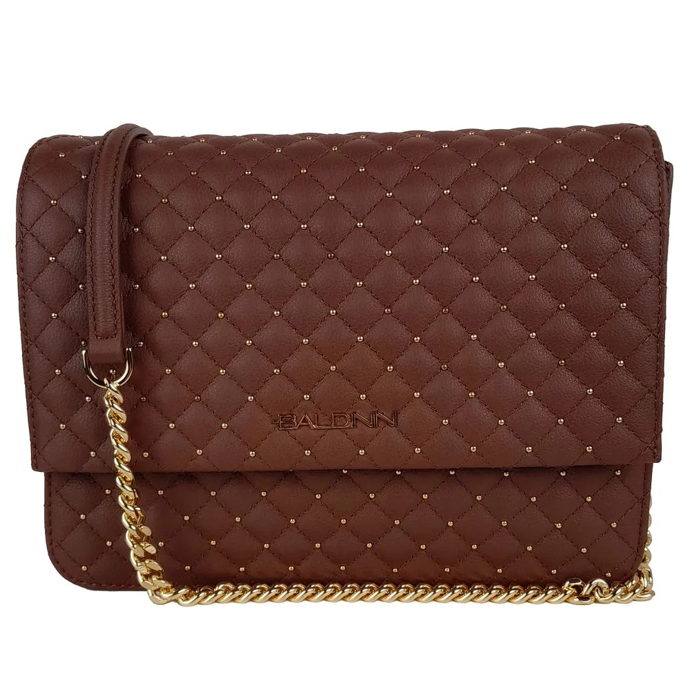 Baldinini Trend Brown Leather Di Calfskin Crossbody Bag