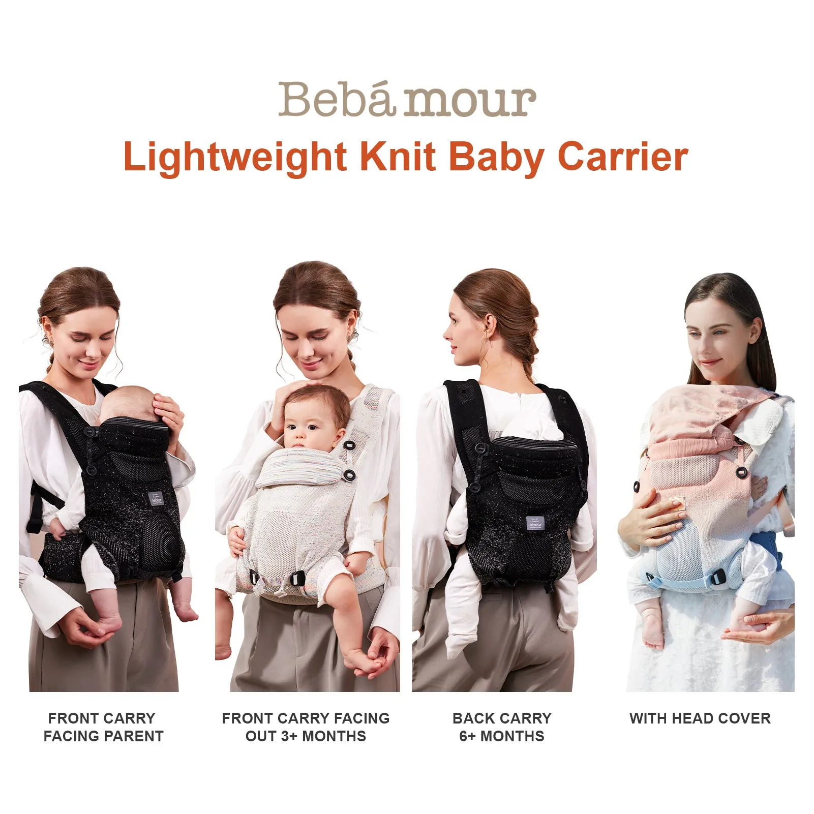 Bebamour Baby Carrier 3 Months 3D Air Mesh Baby Carrier for Infant and Toddlers Breathable Baby Carrier