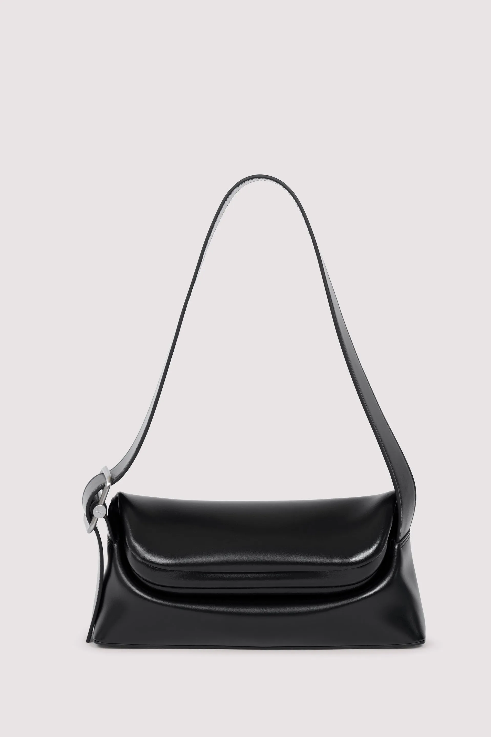 Black Folder Leather Shoulder Bag