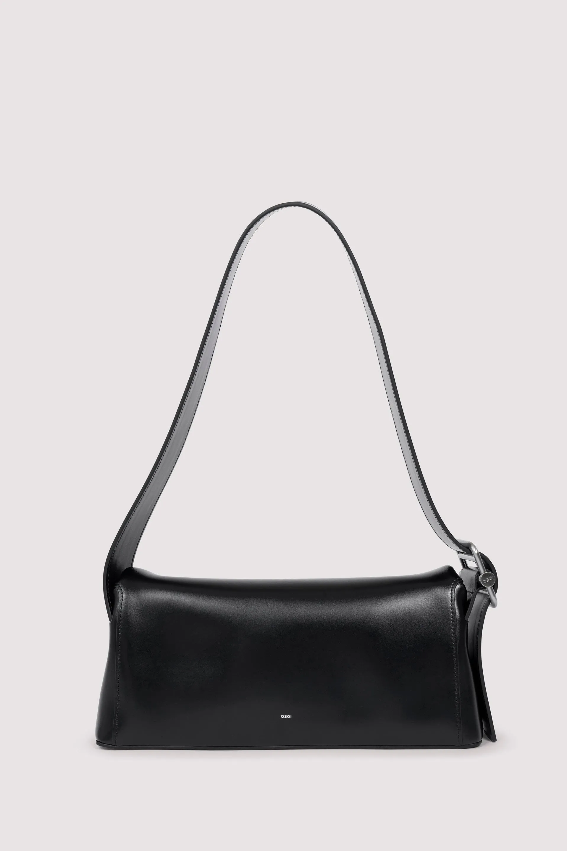 Black Folder Leather Shoulder Bag