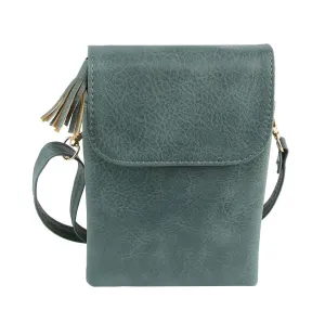 Blue Flap Phone Pocket Crossbody Bag