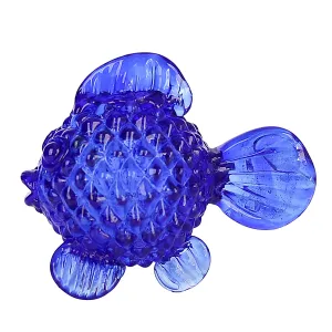 Blue Round Glass Fish Figure