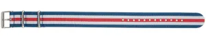 Blue/White/Red Nylon Watch Strap 20mm 179210