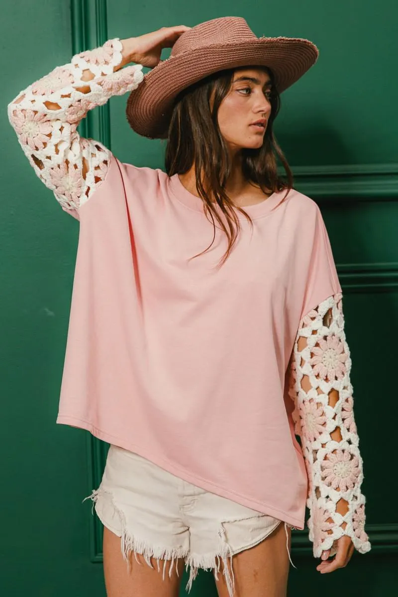 Blush Crochet Sweater