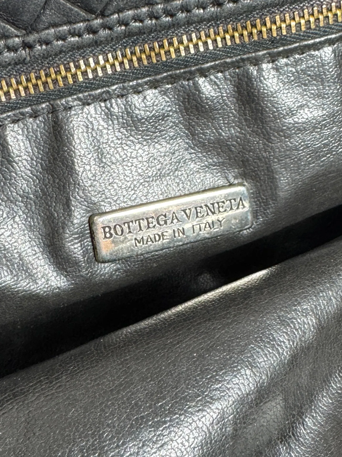 Bottega Veneta vintage black Intrecciato shoulder/crossbody bag