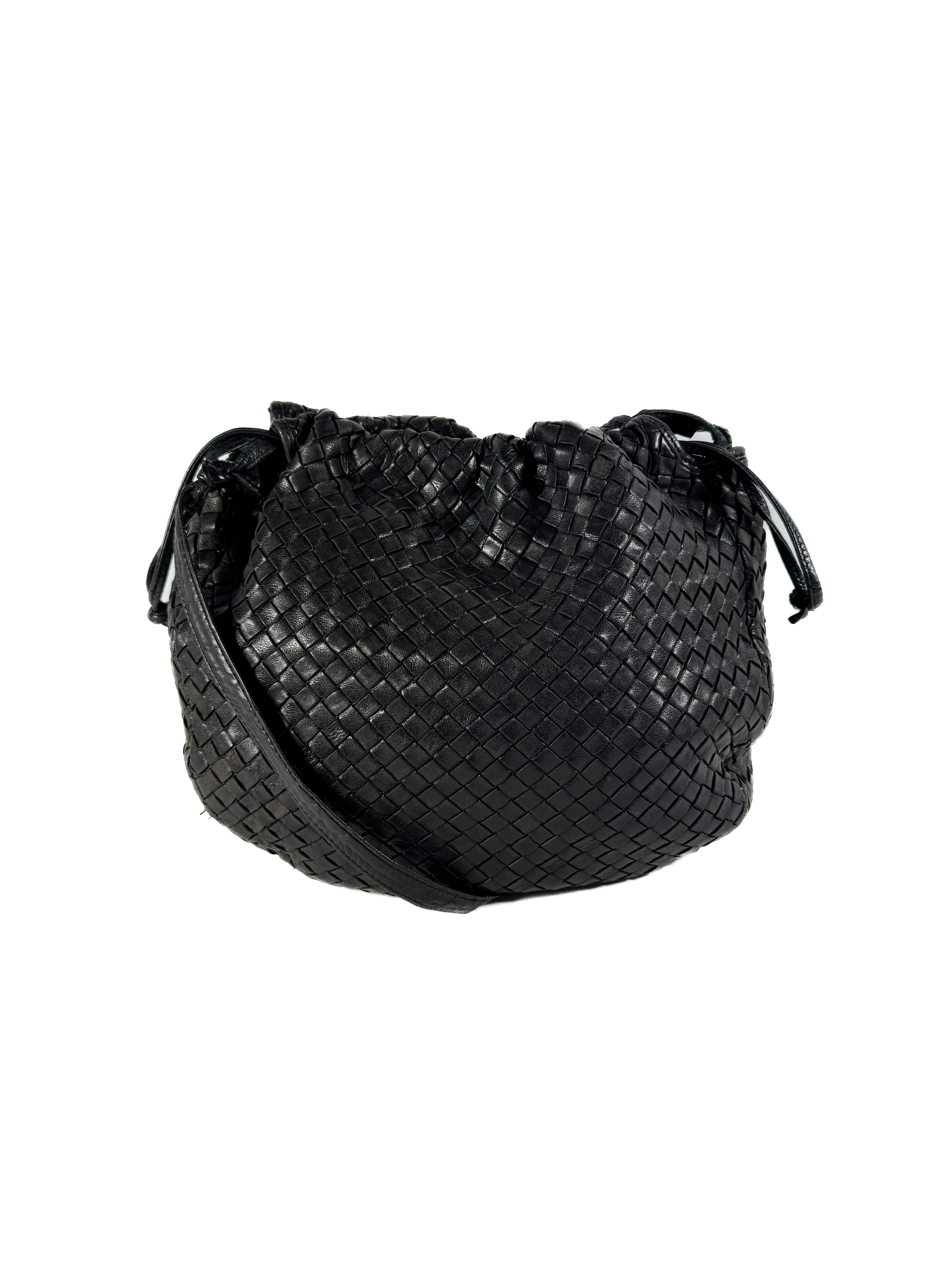 Bottega Veneta vintage black Intrecciato shoulder/crossbody bag