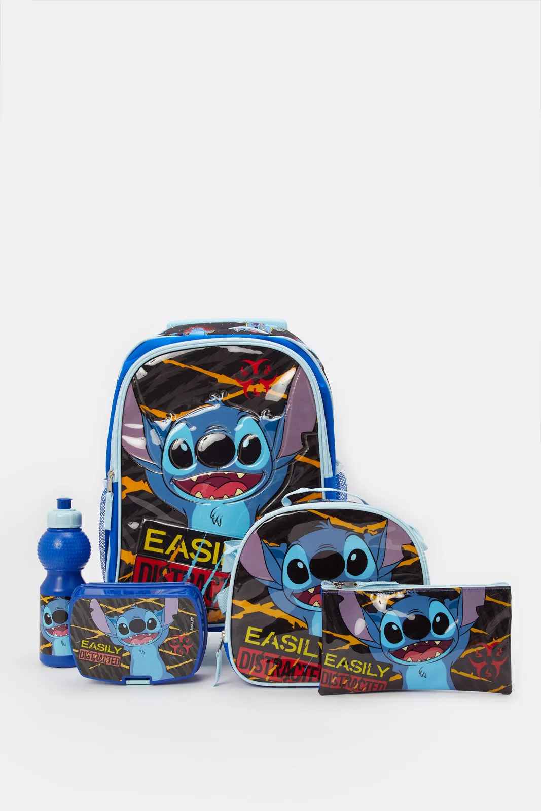 Boys Blue Stitch Print Trolley Set (16 Inch)