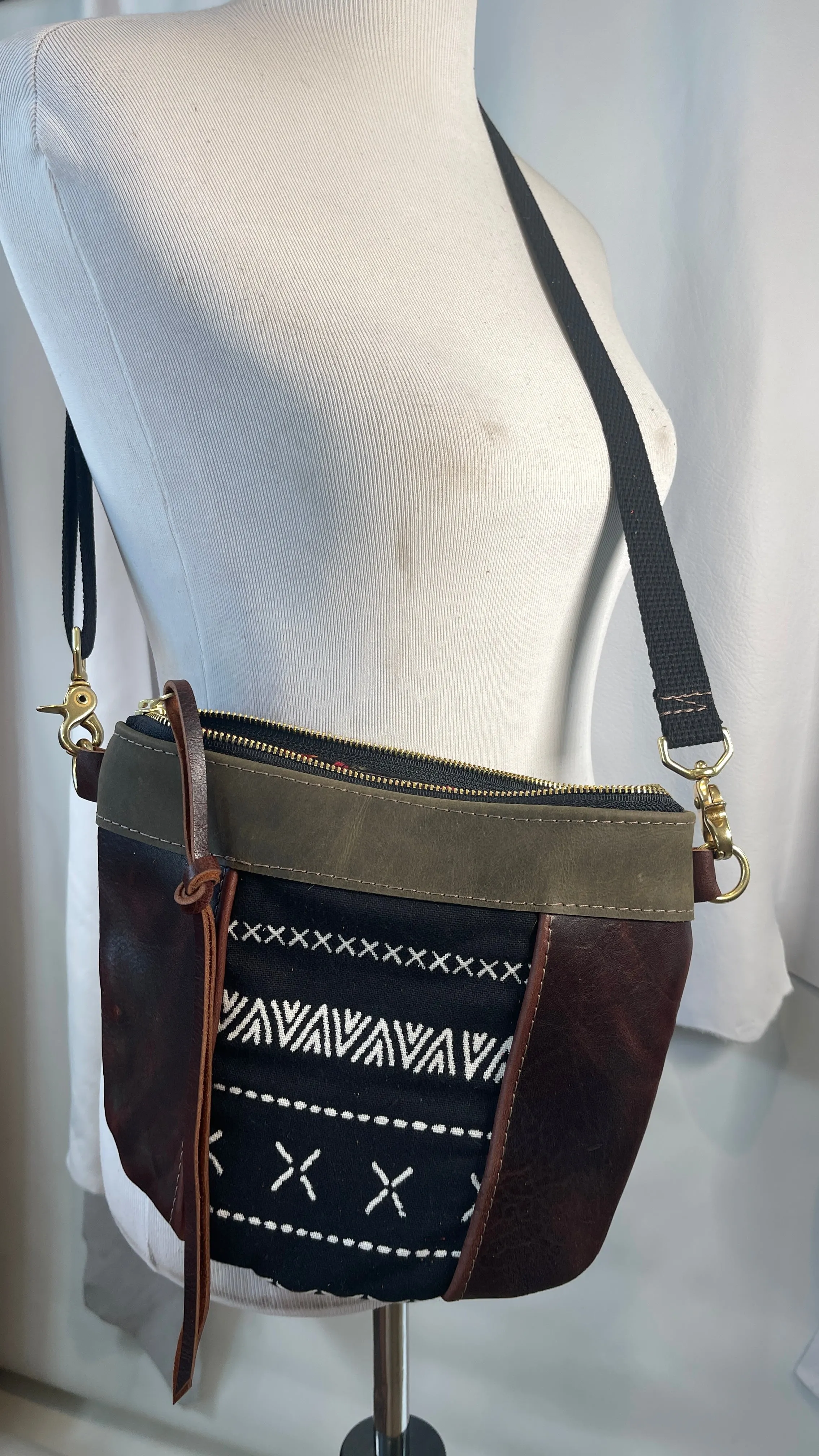 Brown Leather Satchel Crossbody Bag