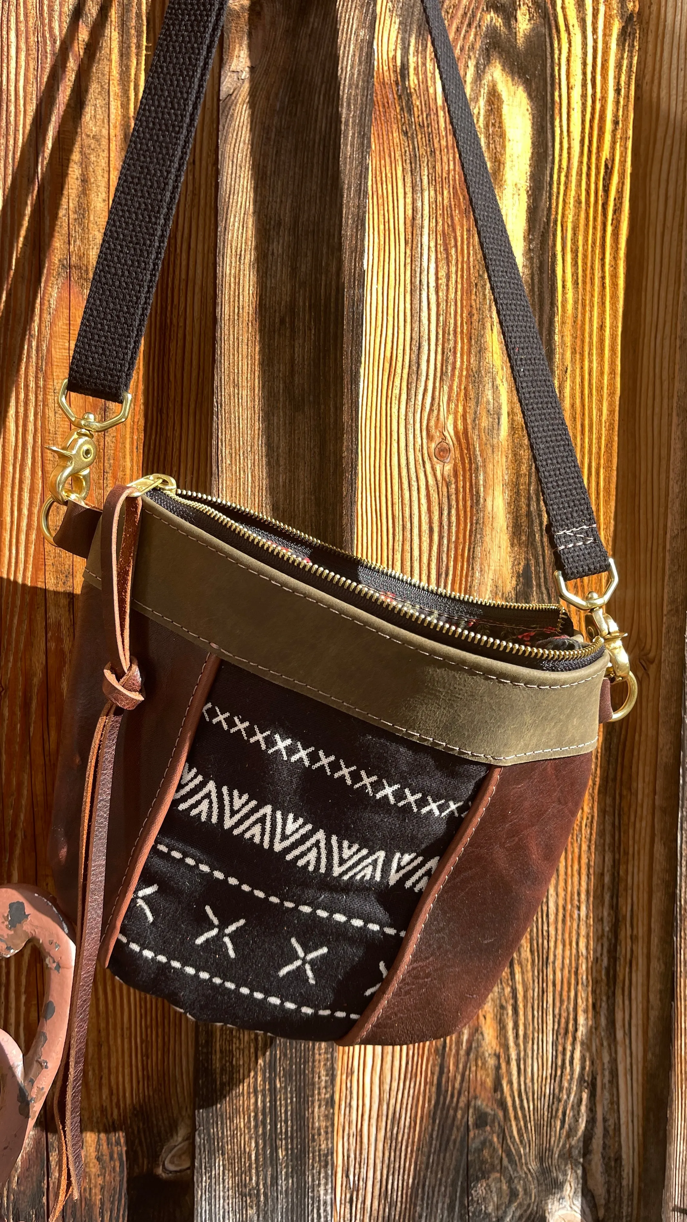 Brown Leather Satchel Crossbody Bag