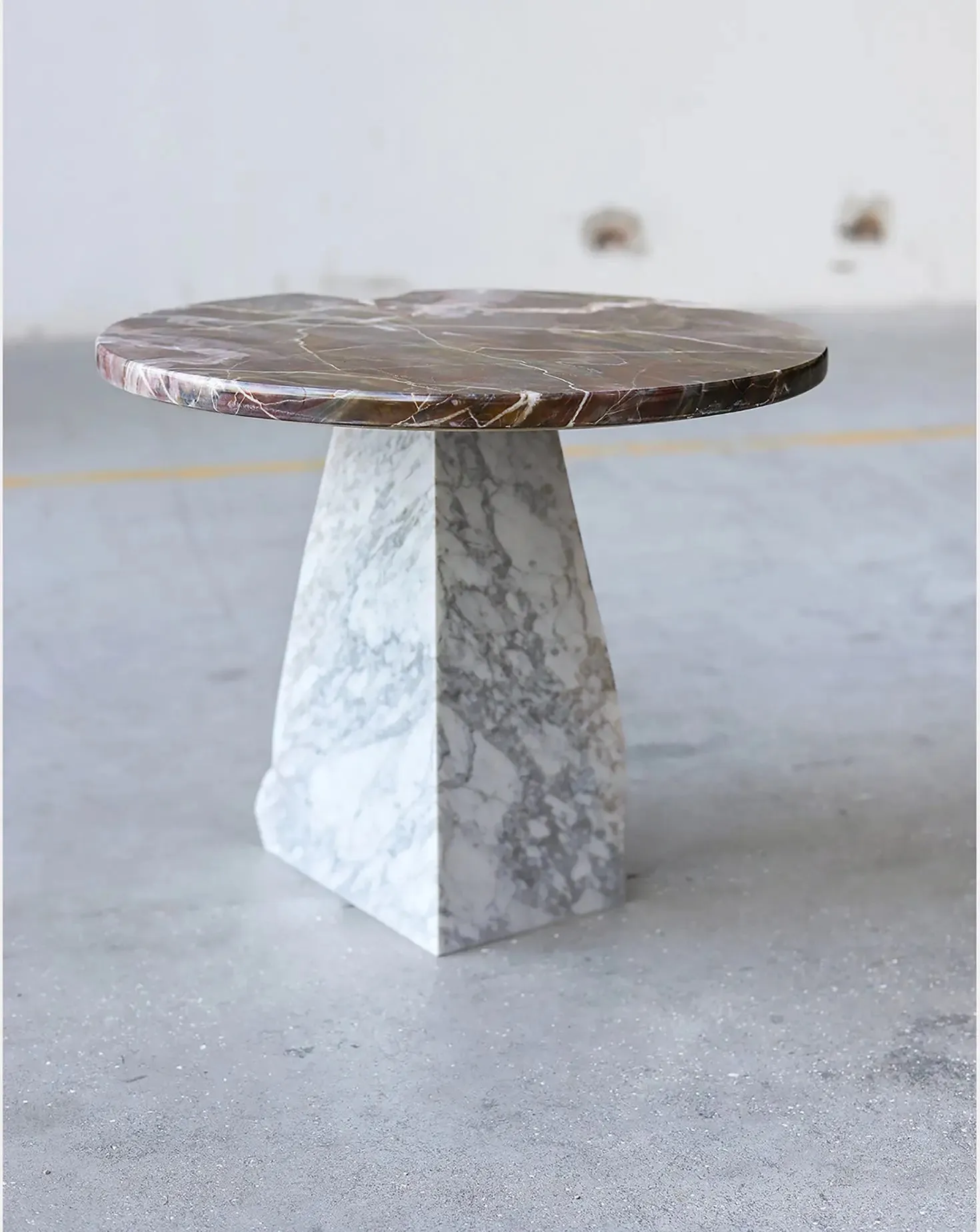 Calacatta Oro and White Marble Accent Table