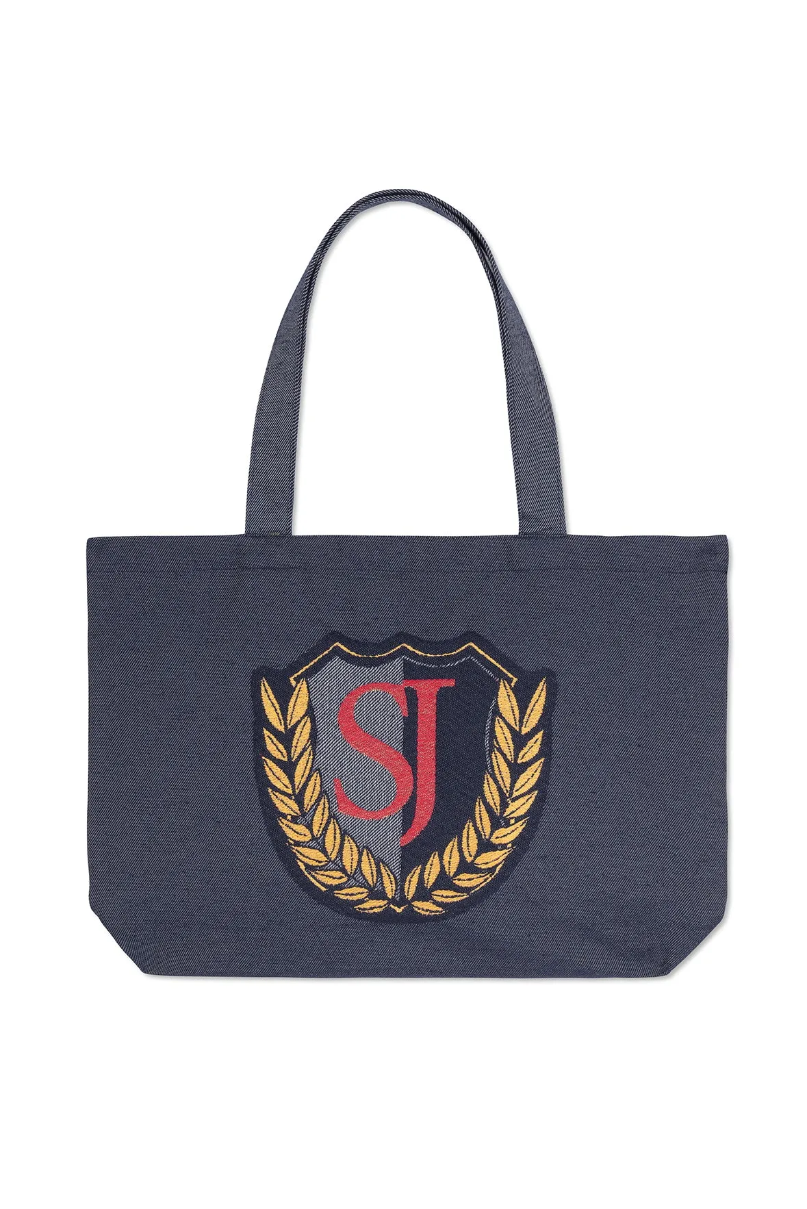 Campus Tote Bag - with SAINT JAMES badge (JEAN/ROUGE)