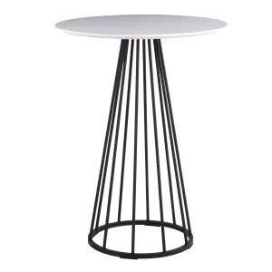 Canary Contemporary/Glam Counter Table in Black Steel and White Wood by LumiSource