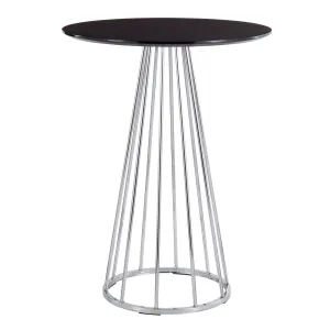 Canary Contemporary/Glam Counter Table in Chrome and Black Wood by LumiSource