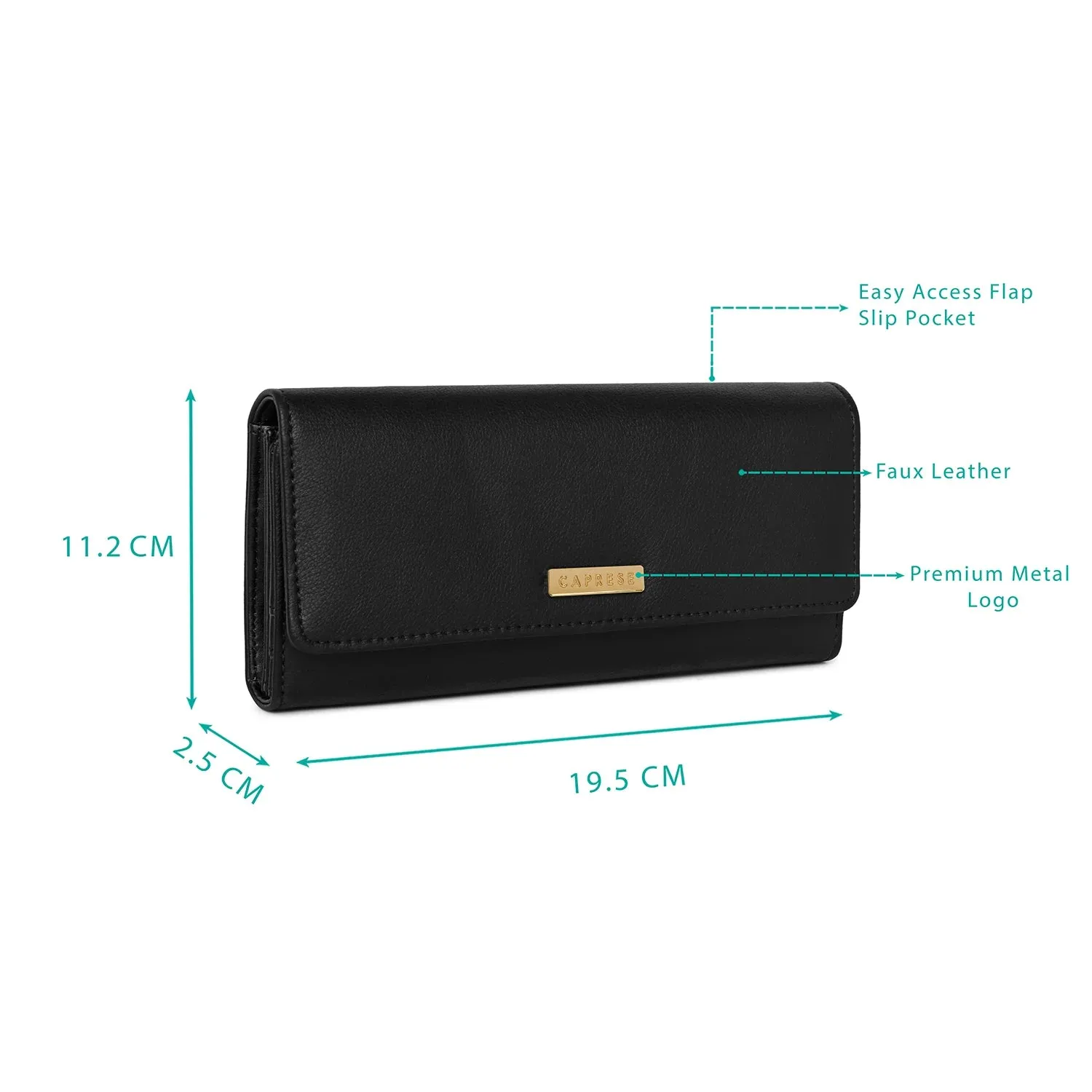 Caprese Ariana Flap Wallet Medium Black