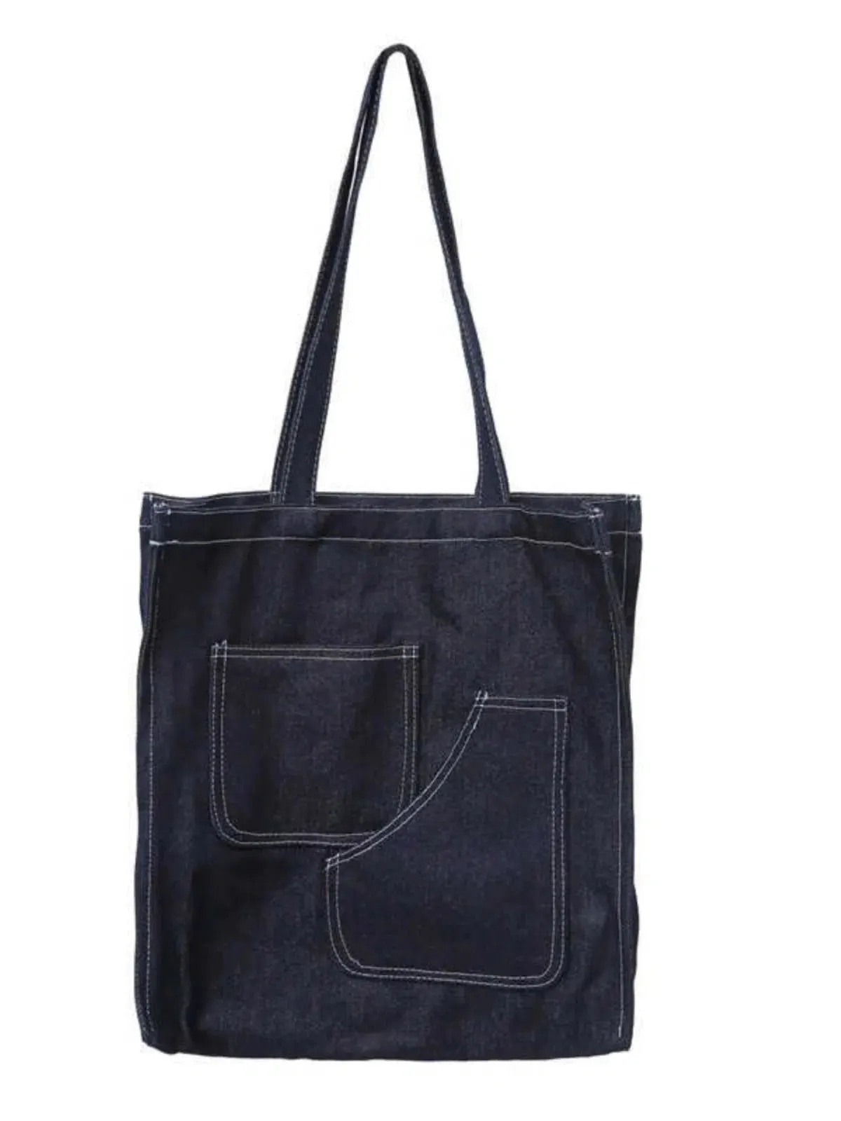 Casual Contrast Stitching Canvas Bag