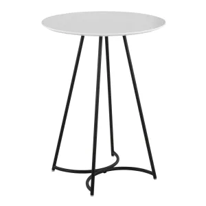 Cece Canary Contemporary/Glam Counter Table in Black Steel and White Wood by LumiSource