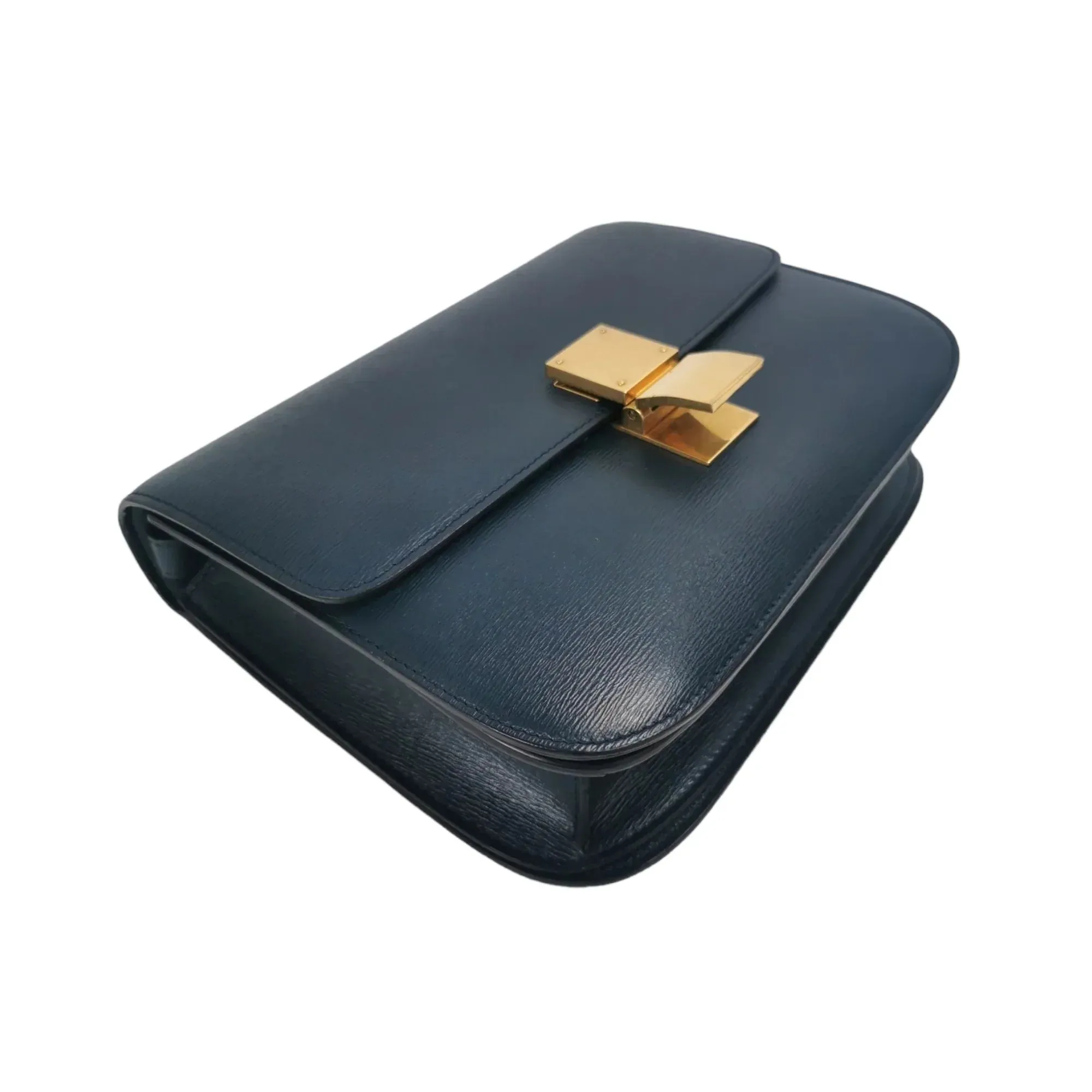 Celine Classic Box Medium Navy Blue Calfskin