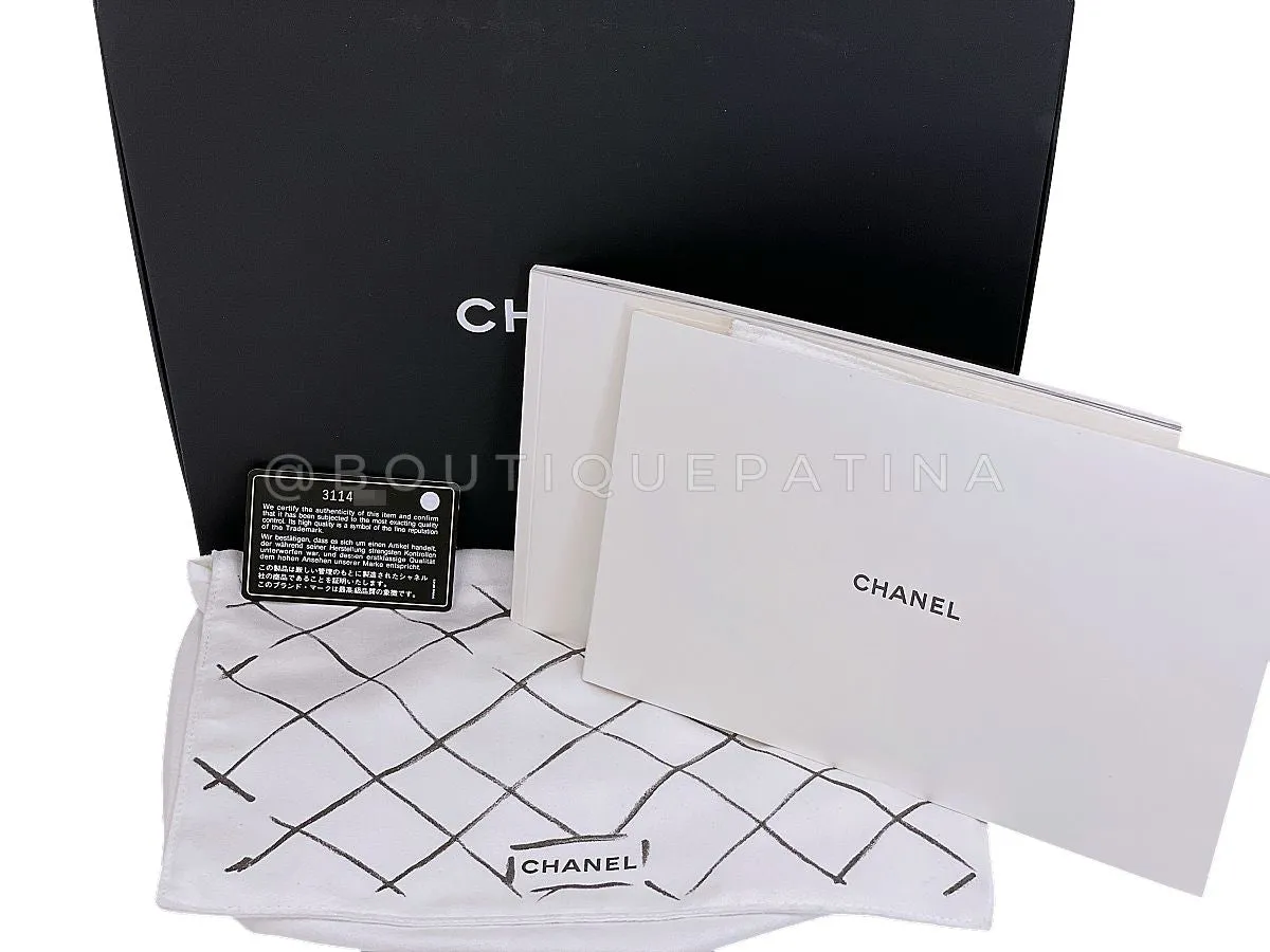 Chanel 2021 Green Small Classic Double Flap Bag Rainbow HW