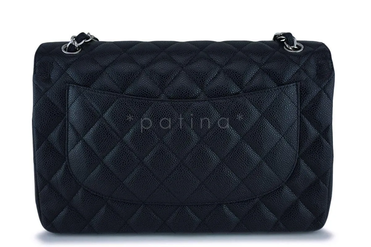 Chanel Black Caviar Jumbo Classic Double Flap Bag SHW