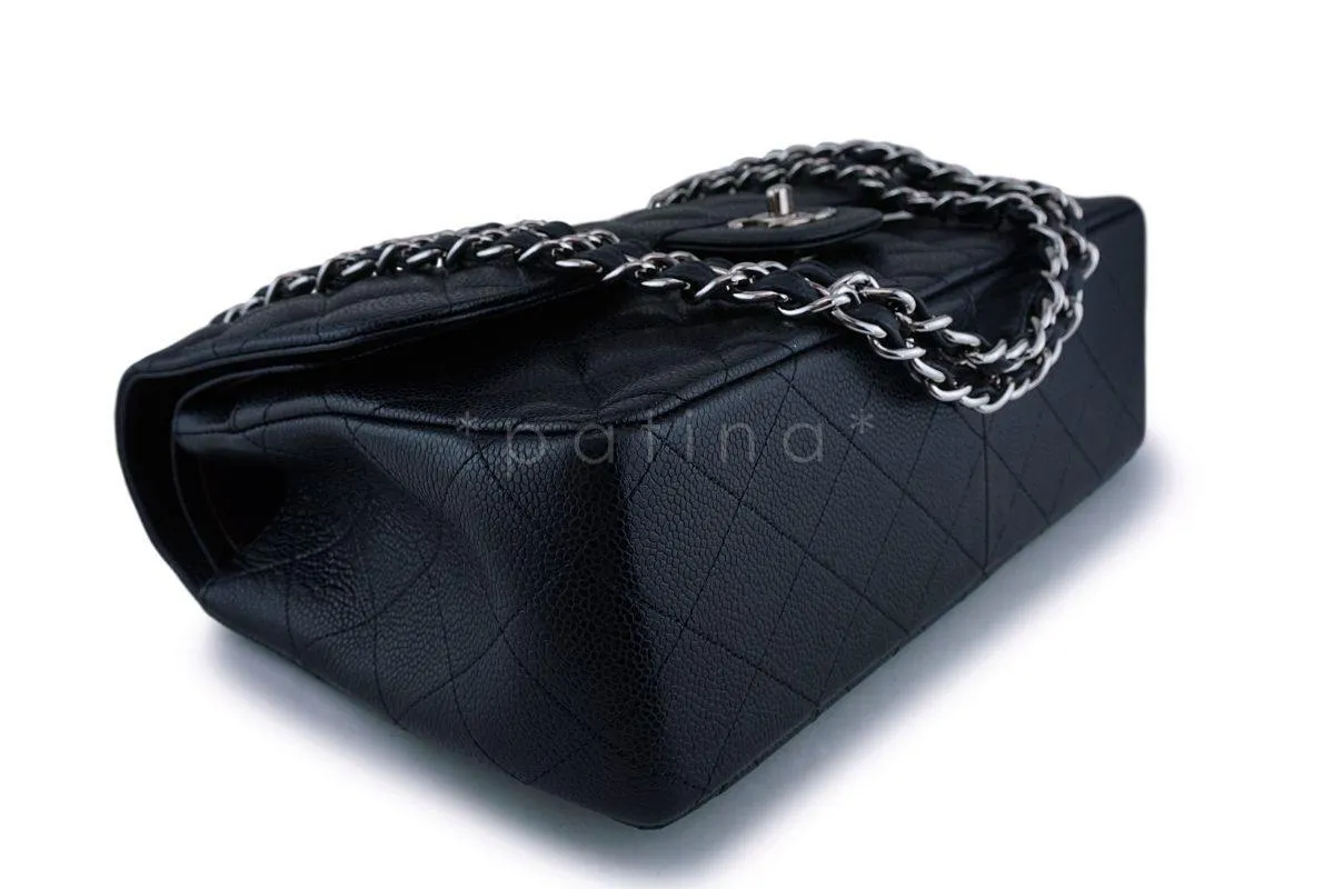 Chanel Black Caviar Jumbo Classic Double Flap Bag SHW