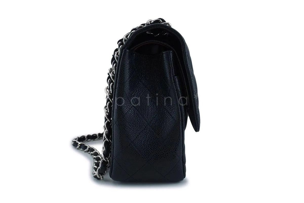 Chanel Black Caviar Jumbo Classic Double Flap Bag SHW