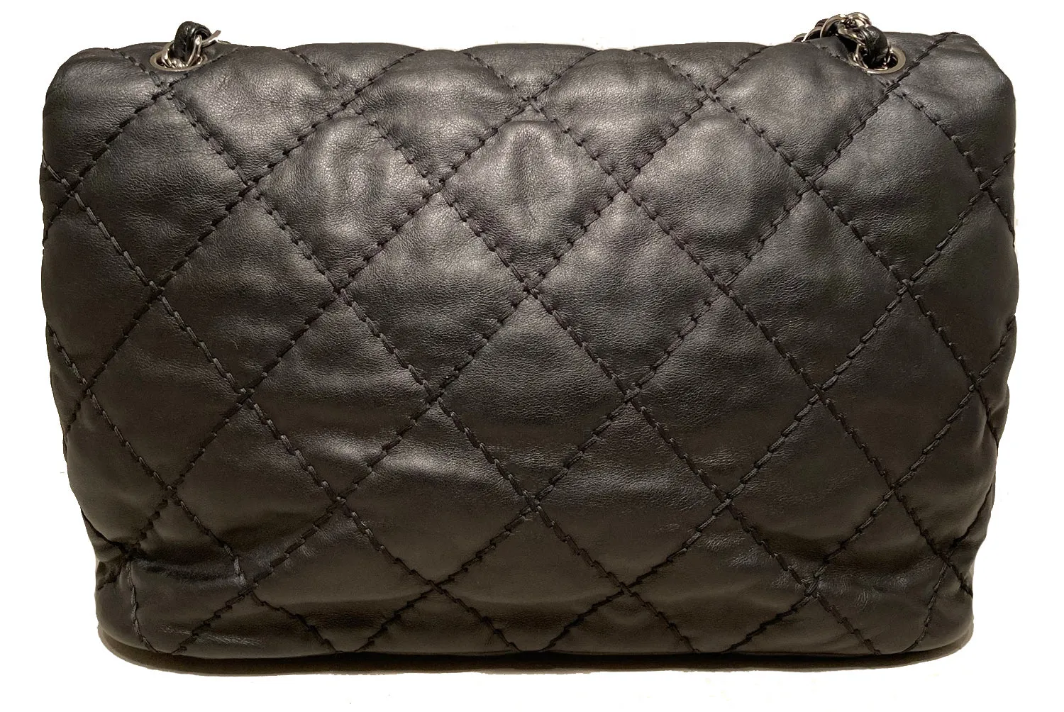 Chanel Black Leather Ultimate Stitch Classic Flap Shoulder Bag